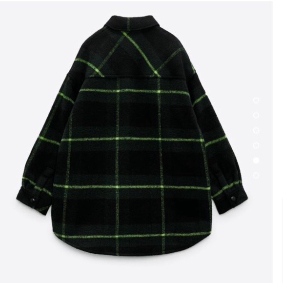 🌲 ZARA GREEN PLAID OVERSIZED WOOL BLEND WINTER JACKET! - Picture 16 of 16
